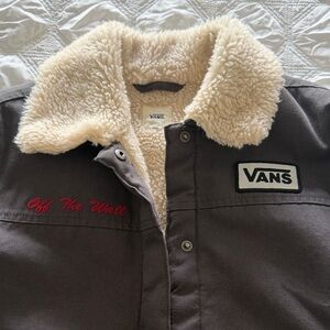 Vans Dark Gray Jacket with Cream Sherpa Lining